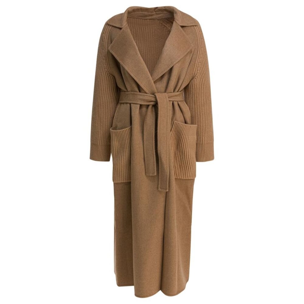 Max Mara Camel Long Coat tag size 42 Women